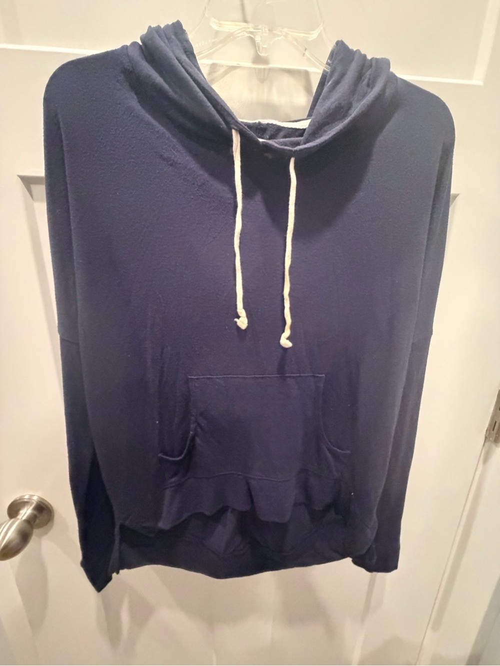 Abercrombie & Fitch Navy Lightweight Draped Hoodie Pullover Small